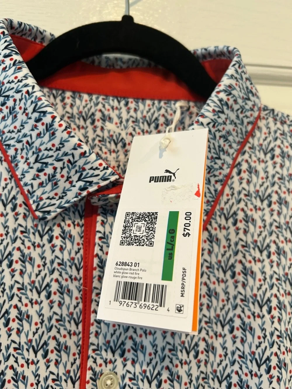 Puma White/Navy/Red Cloudspin Branch Polo - Picture 7 of 8